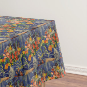 Vintage Bouquet with Figures in the Background Tablecloth