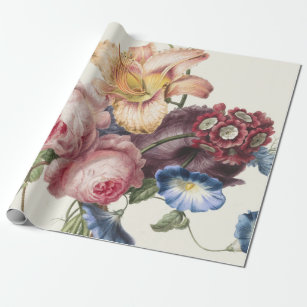 Vintage Baroque Art Bouquet Wrapping Paper, 2 Sizes