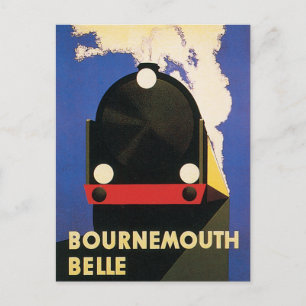 Vintage Bournemouth Belle Train Poster Postcard