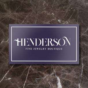 Vintage Boutique Decorative Minimal Purple Foil Business Cards