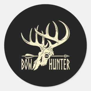 Vintage Bow Hunter American Deer Hunting Archery  Classic Round Sticker