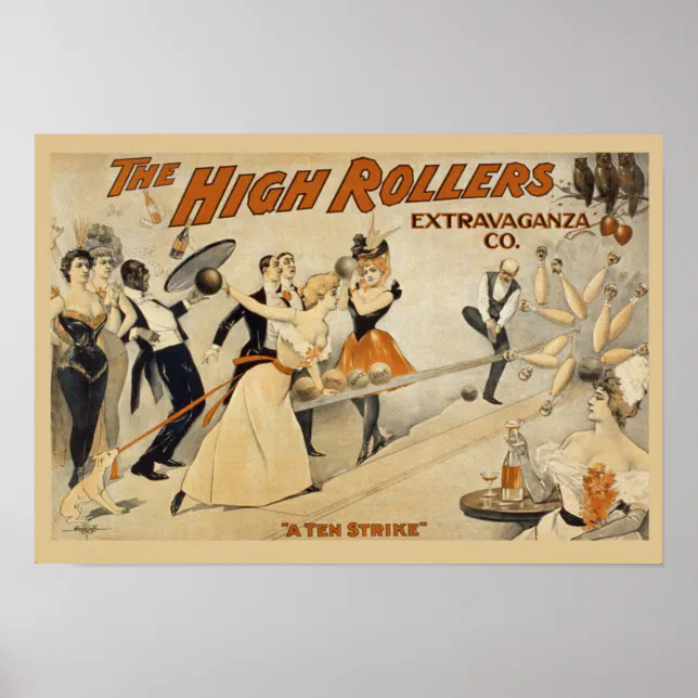 Vintage Bowling Advertisement Poster | Zazzle