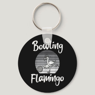 Vintage Bowling Flamingo, Shorebirds Lover, Funny  Keychain