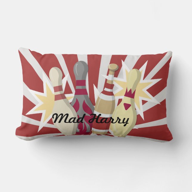 Vintage Bowling Lumbar Pillow (Front)