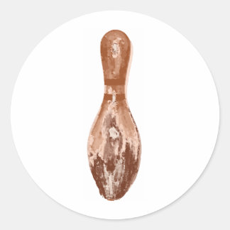 Vintage Bowling Pin Classic Round Sticker