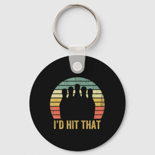 Vintage Bowling Team Fun Retro Bowler Sport Bowl Keychain