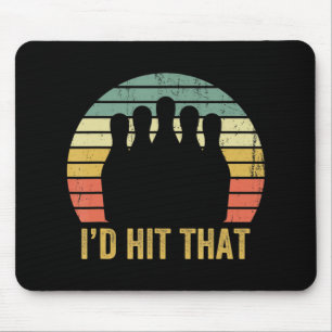 Vintage Bowling Team Fun Retro Bowler Sport Bowl Mouse Pad