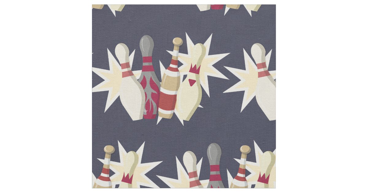 Vintage Bowling Themed Fabric Zazzle