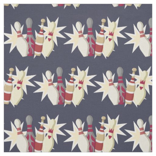Vintage Bowling Themed Fabric