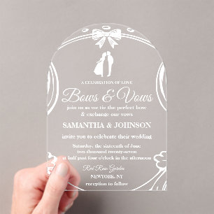 Vintage Bows & Ribbons Arch Wedding Acrylic Invitations