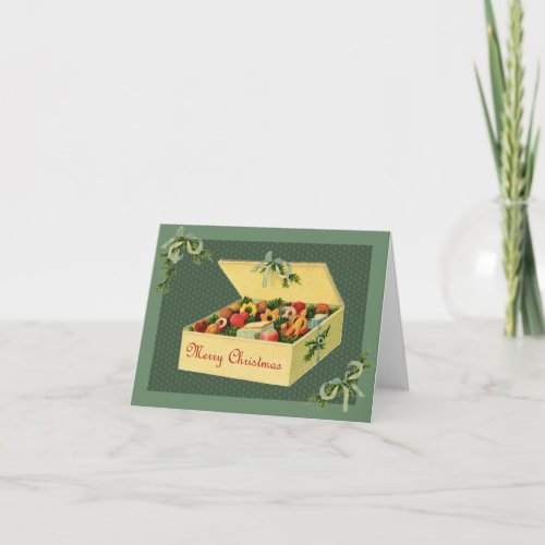 Vintage Box of Christmas Cookies Notecard