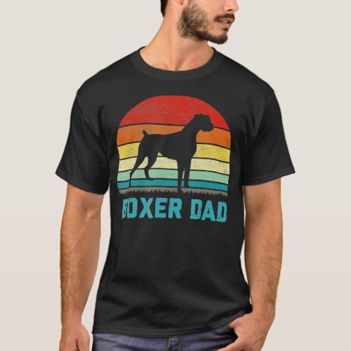 Vintage Boxer Dad  Dog Lover  T_Shirt