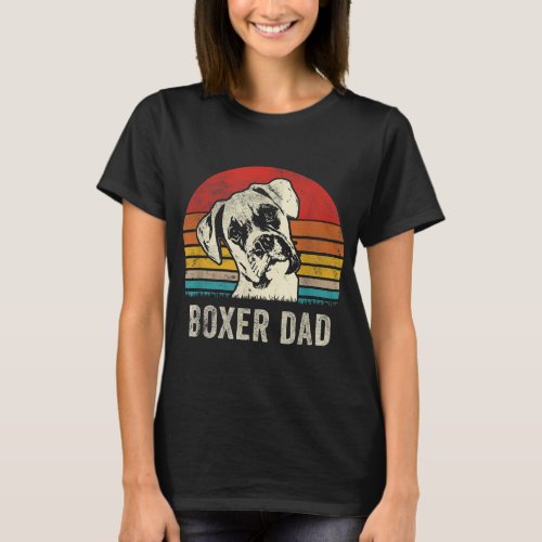 Vintage Boxer Dad Ever Daddy Gifts Dog Dad Father T_Shirt