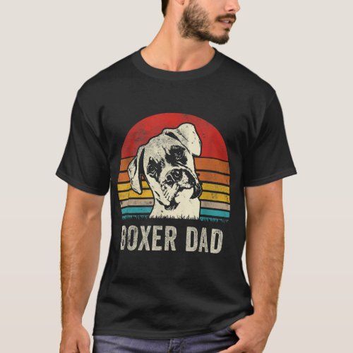 Vintage Boxer Dad Ever Daddy Gifts Dog Dad Father T_Shirt