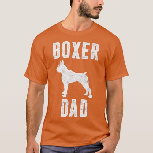 Vintage Boxer Dad Gift Dog Daddy Boxer Father  T_Shirt