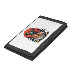 Vintage Boxer Dog Eating Ramen Japanese Sunset Ill Tri-fold Wallet