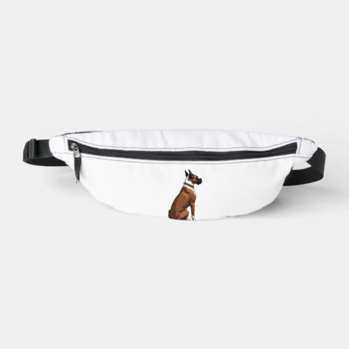 Vintage Boxer Dog From Behind Illustration Brown W Fanny Pack