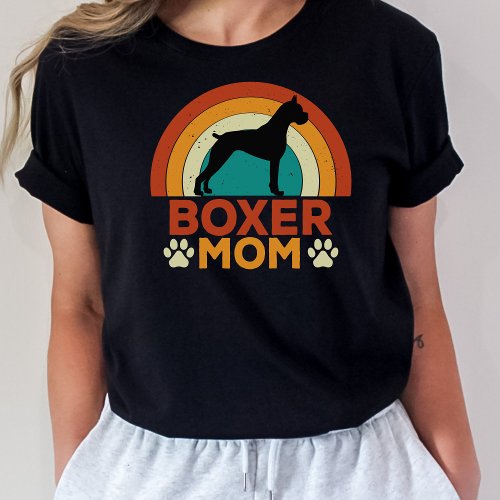 Vintage Boxer Dog Mom Sunset    T_Shirt