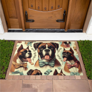 Vintage Boxer Dog Seamless Doormat