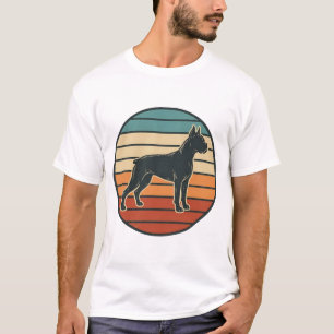 Vintage Boxer Dog Sunset Engraving Vector Design_1 T-Shirt