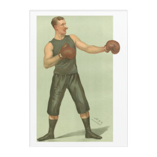 Vintage Boxer with Long Green Trunks Acrylic Print