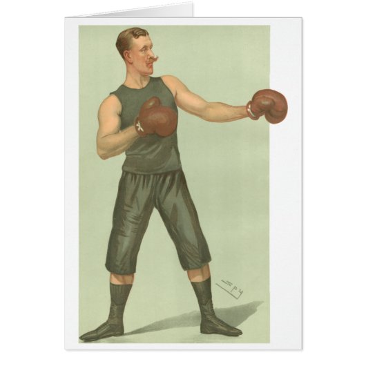 Vintage Boxer with Long Green Trunks Cards (Front)