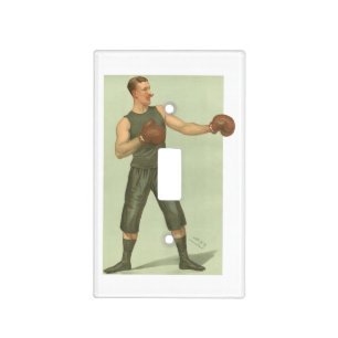 Vintage Boxer with Long Green Trunks Light Switch Cover