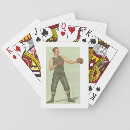 Vintage Boxer with Long Green Trunks Playing Cards