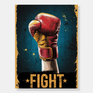 Vintage Boxing Glove Fight Poster