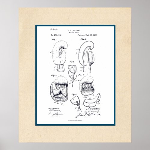 Vintage Boxing Glove Patent Poster