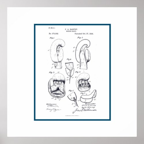 Vintage Boxing Glove Patent Poster