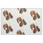 Vintage Boxing Gloves and Helmet Fabric