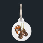 Vintage Boxing Gloves and Helmet Pet Name Tag<br><div class="desc">* Old style boxing gloves with vintage style helmet illustration. * Two size options; * Front and back side can be personalized. * You can customize this item by adding a photo * Choose font style, color, size and placement of text (or remove text option) * There are also background...</div>
