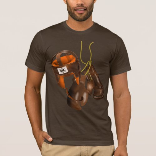 Vintage Boxing Gloves and Helmet T_Shirt