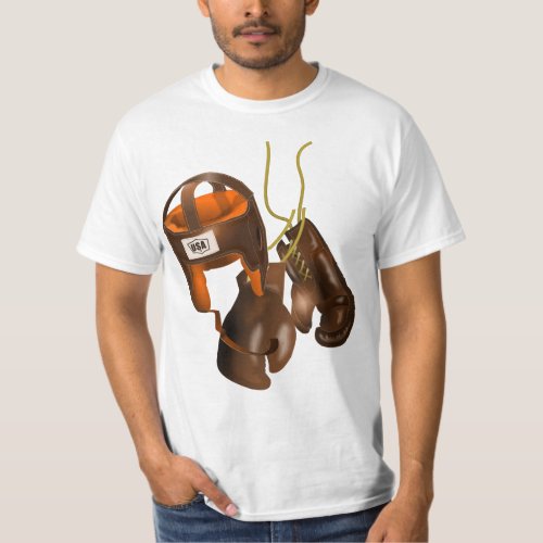 Vintage Boxing Gloves and Helmet T_Shirt