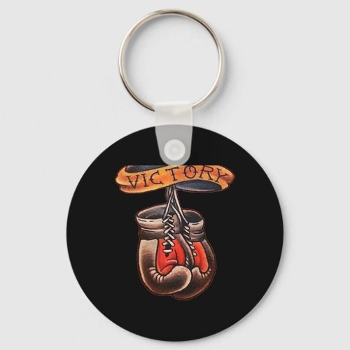 Vintage Boxing Gloves Old School Tattoo Art Design Keychain