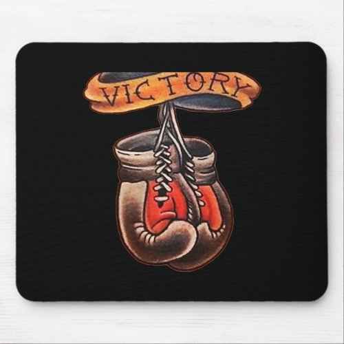 Vintage Boxing Gloves Old School Tattoo Art Design Mouse Pad