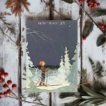 Vintage Boy on Ski Admiring the Christmas Star Holiday Card<br><div class="desc">For a traditional vintage holiday greeting card with this nostalgic illustration by Rudolf Koivu featuring a boy on skis admiring the Christmas Star in an evening sky is a great choice. The text can be easily changed and if you would like to you can also change the font style, size,...</div>