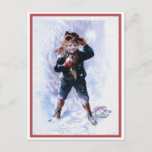 Vintage Boy Playing Snowballs Postcard at Zazzle