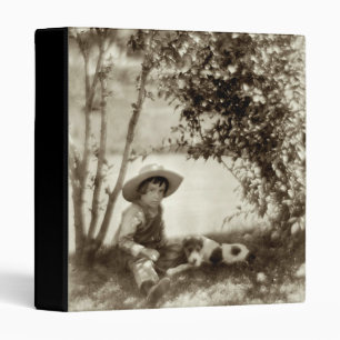 Vintage Boy With Dog At Rest Avery Binder