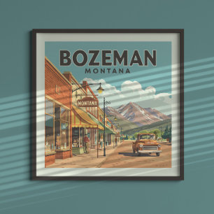 Vintage Bozeman Montana Poster