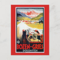 Vintage Bozen Gries Italian automobile travel ad