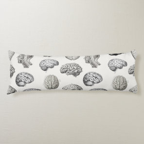 Vintage Brain Anatomy Biology Illustrations Body Pillow