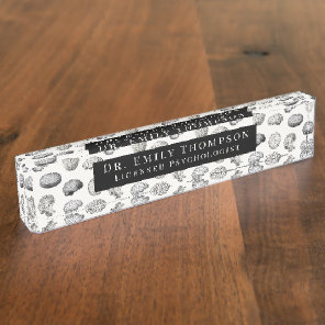 Vintage Brain Anatomy Biology Illustrations Desk Name Plate