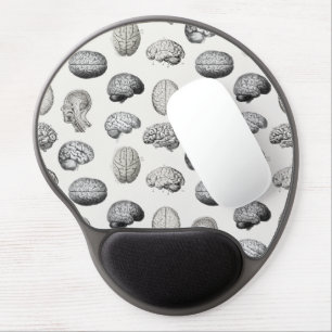 Vintage Brain Anatomy Biology Illustrations Gel Mouse Pad