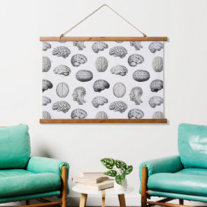Vintage Brain Anatomy Biology Illustrations Hanging Tapestry