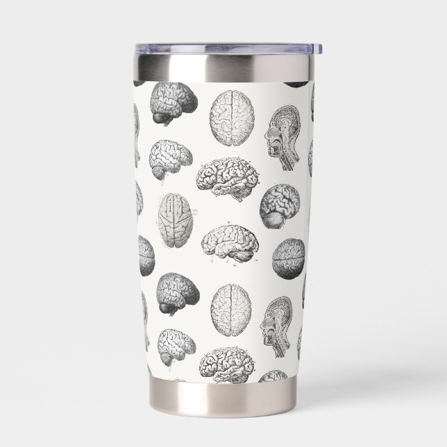 Vintage Brain Anatomy Biology Illustrations Insulated Tumbler (Left)