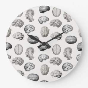 Vintage Brain Anatomy Biology Illustrations Large Clock