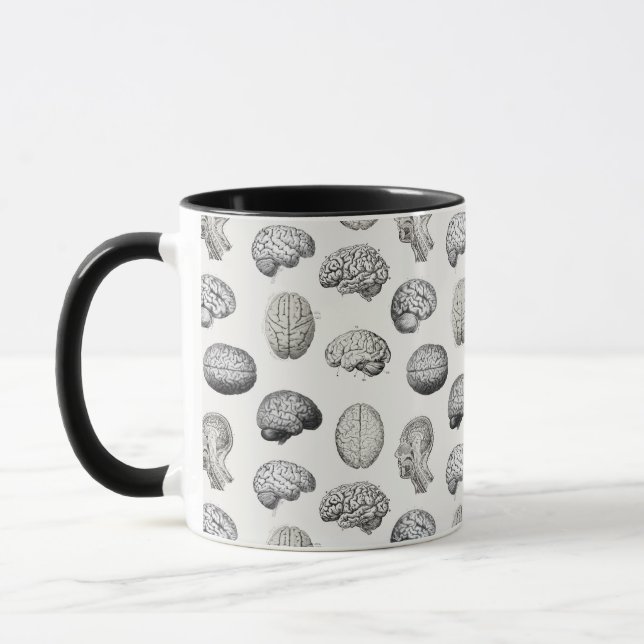Vintage Brain Anatomy Biology Illustrations Mug (Left)