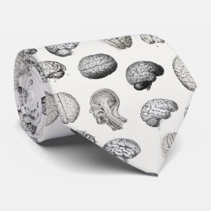 Vintage Brain Anatomy Biology Illustrations Neck Tie